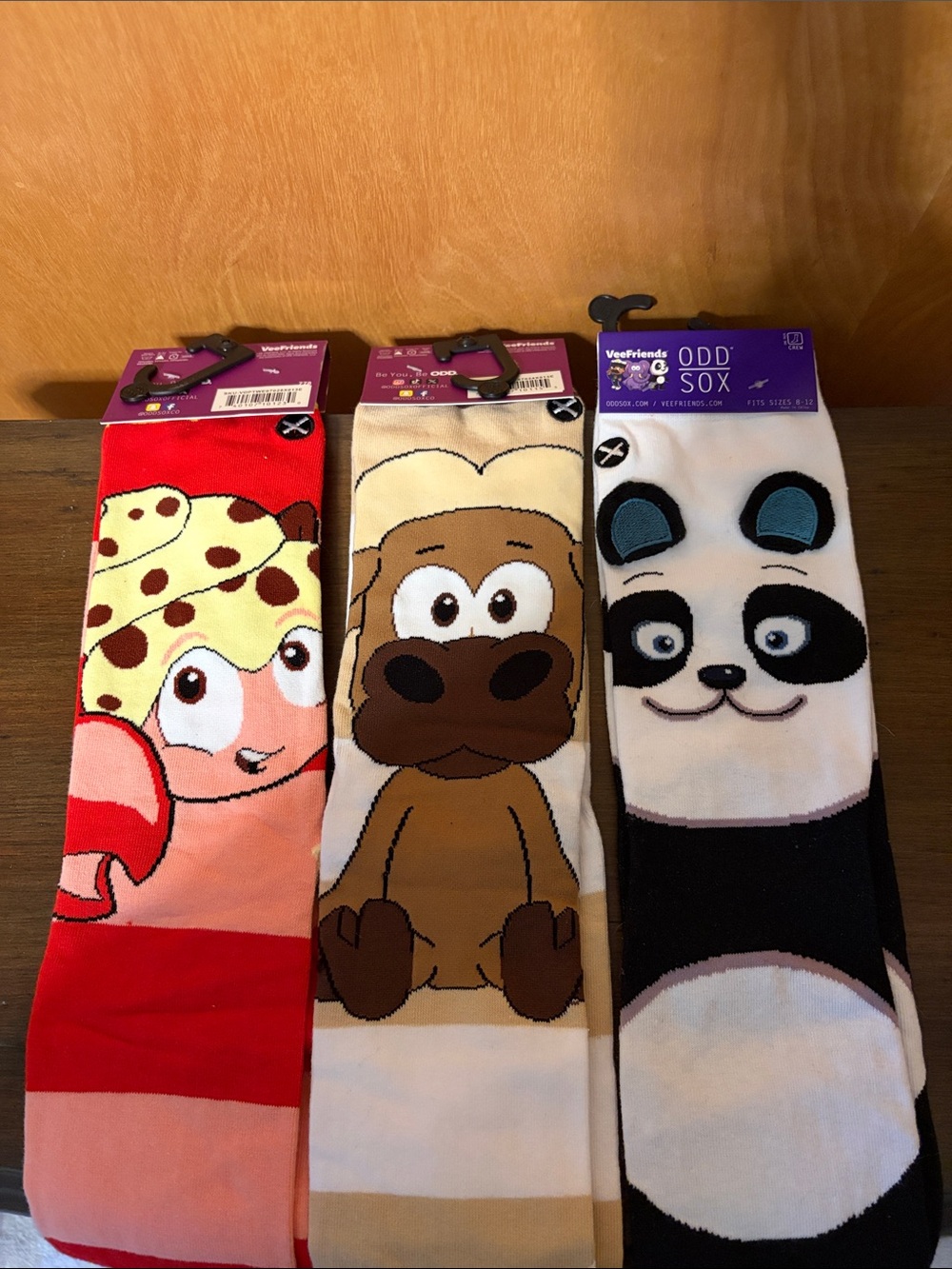 VEE FRIENDS Odd Sox Set of 3 Patient Panda, Bullish Bull, and Happy Hermit Crab